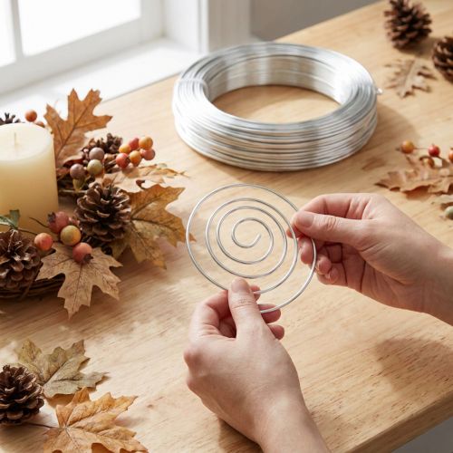 Aluminiumtråd 2mm silver 60m 500g - hantverkstråd, blomstertråd, modelltillverkning, smyckesdesign | Floristik24.se