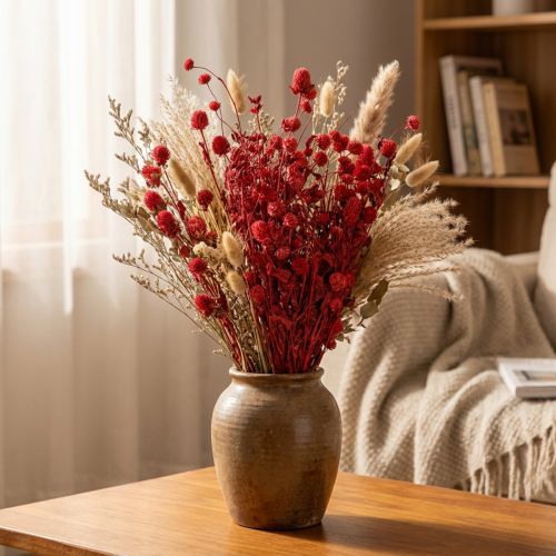 Globamarant (Gomphrena globosa), röd, torr, 45 cm, 100 g | Floristik24.se