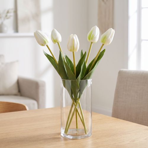 Artikel Dekorativa konstgjorda tulpanblommor för elegant inredning, 40 cm, 5 stycken