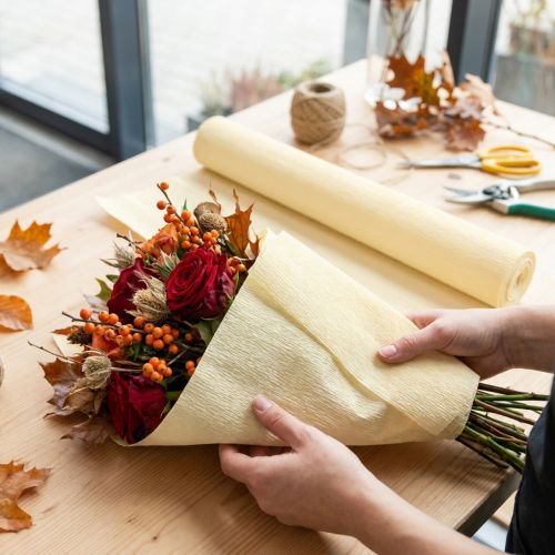 Blomsterpapper champagne 50x250cm | Floristik24.se