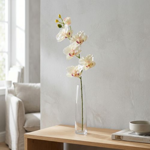 Orkidé Phalaenopsis konstgjord 6 blommor krämrosa 70cm | Floristik24.se