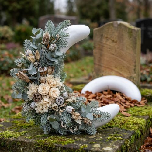 Polystyren månhalva L25cm B6cm 2st | Floristik24.se