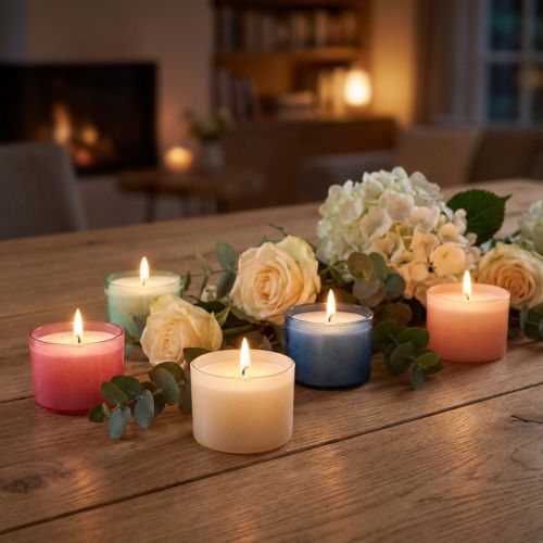 Colorlights värmeljus pastellfärgade blandade brinntid 8 timmar 40 st | Floristik24.se