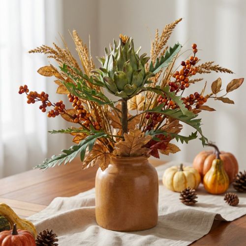 Kronärtskocka Kronärtskocka Grön Deco Höst Ø7,5cm H43cm | Floristik24.se