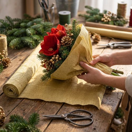 Florist Crepe Paper Guld