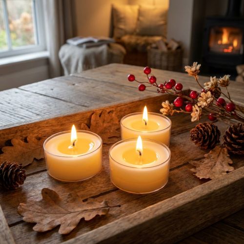 Pure Nature Lights värmeljus, 10 timmars brinntid, rapsvaxljus, 8 stycken | Floristik24.se