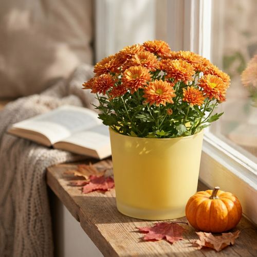 Blomkruka i glas gul växtkruka glasbalja Ø14,5cm H12,5cm | Floristik24.se