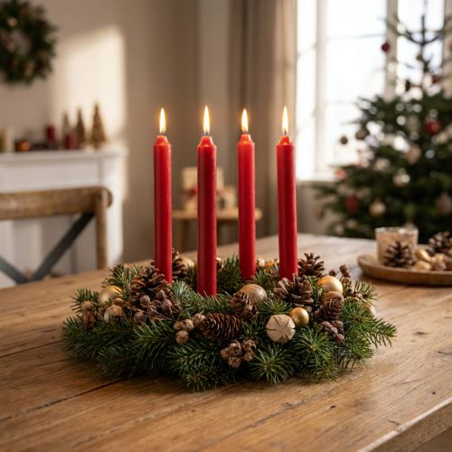 Taper Ljus Röda Ljus Ljusdekoration Jul Ø21/170mm 6 St | Floristik24.se