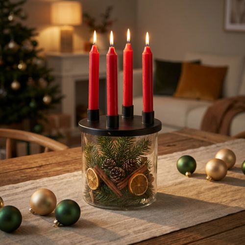 Ljusstake glas Stav ljusstake dekorationsglas H11cm Ø10cm | Floristik24.se