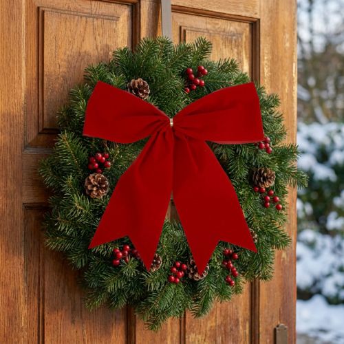 Röd rosett julklappsrosett utomhus 21cm 2st | Floristik24.se