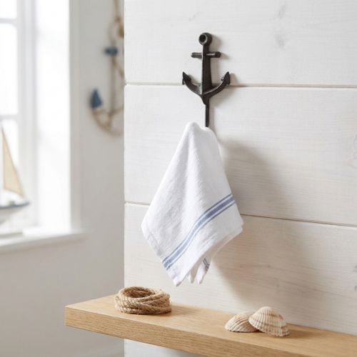 Väggkrok väggdekoration metallankare maritimt 6,5x5x13cm | Floristik24.se