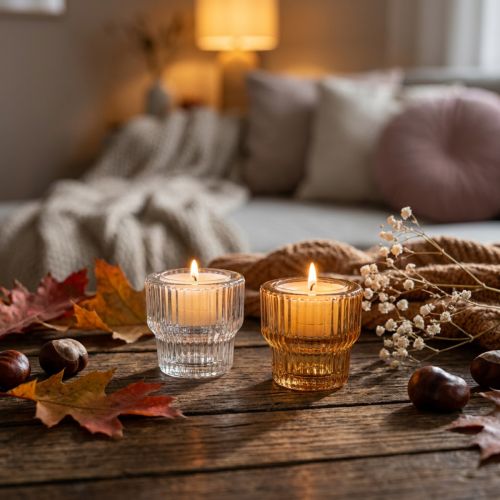 Värmeljusglas värmeljushållare tonat glas Ø5,5cm H5cm 2st | Floristik24.se