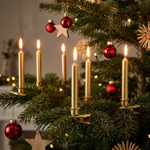 Trädljus ljus för julgran guld