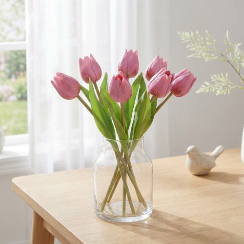 Blomsterdekoration Tulpaner Konstgjorda Blommor Lila 20cm 6 St | Floristik24.se