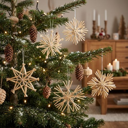 Julstråstjärnor julgransdekorationer 8 cm 12 stycken | Floristik24.se