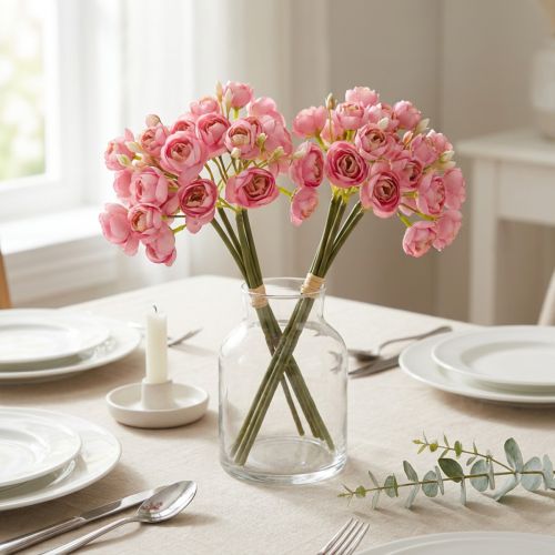 Konstgjord Ranunkelbukett, Snygg Borddekoration, 32 cm, 5 Styck | Floristik24.se