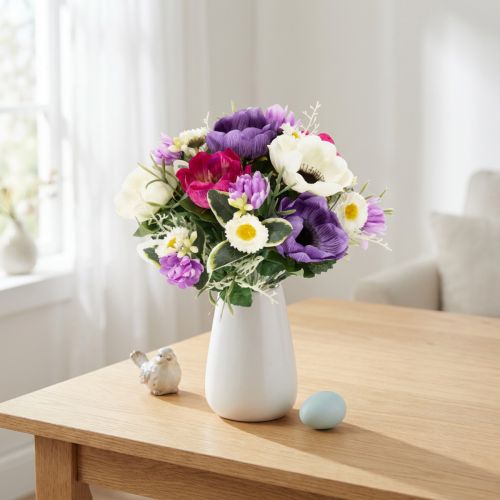 Artikel Konstgjord blombukett med anemoner, vårdekoration, mångsidig i modern design, 26 cm