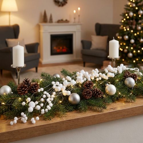 Snöbollsgirlang L75cm vit | Floristik24.se
