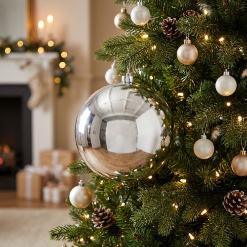 Julkula plast liten Ø14cm silver | Floristik24.se