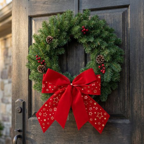 Röd rosett julstjärnor dekorativ rosett utomhus 21cm 2st | Floristik24.se
