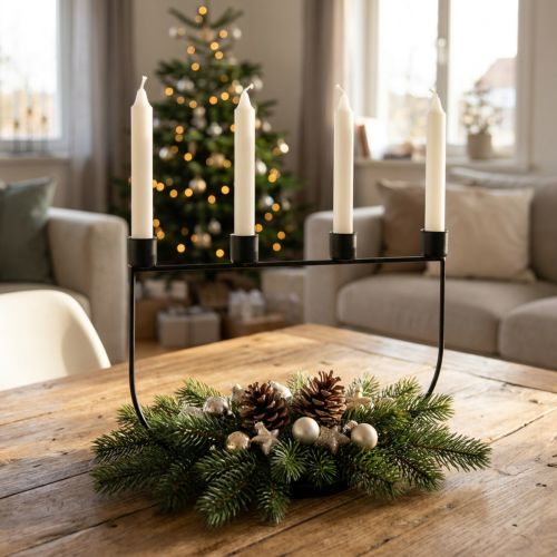 Ljusstake, ljushållare adventskrans 27,5cm H18,5cm | Floristik24.se