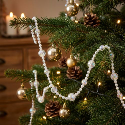 Pärlhalsband pärlband pärlgirland skimrande 270cm × 2st | Floristik24.se