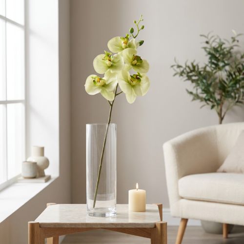 Orkidé Konstgjord Gulgrön Phalaenopsis 85cm | Floristik24.se
