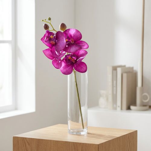 Artikel Orkidé Artificiell Phalaenopsis 4 blommor Fuchsia 72cm