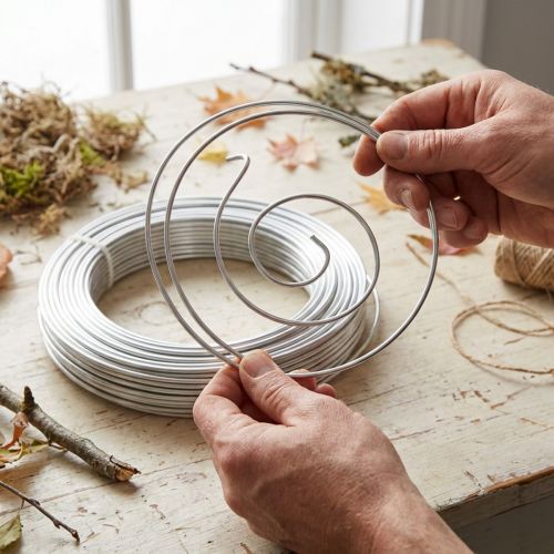Aluminiumtråd dekorativ tråd hantverkstråd silver Ø3mm 1kg | Floristik24.se