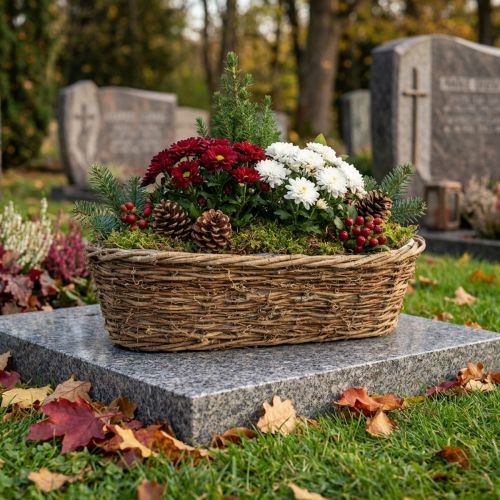 Blomskål Vinranka Oval Natur 49,5x22x13cm | Floristik24.se