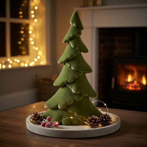 Konstgjord julgran gran grön flockad 45cm | Floristik24.se