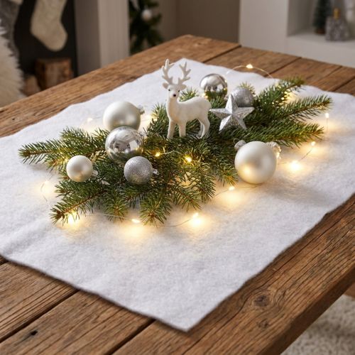 Snötäcke dekoration snö i vit vinterdekoration 240×90cm | Floristik24.se