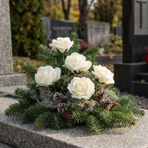 Skumrosor med stjälkblommor skumkräm Ø7,5cm 18 st | Floristik24.se