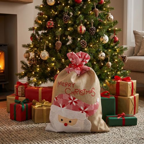 Jutepåse, jutepåse jul, presentpåse stor 50×35cm | Floristik24.se