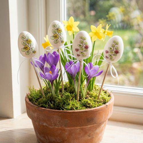 Påskägg plast Påskdekoration växtpluggar H6cm 12 st | Floristik24.se