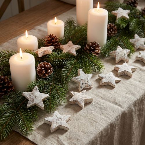 Coconut Star Dekoration Coconut Stars White Washed 5cm 30 st | Floristik24.se