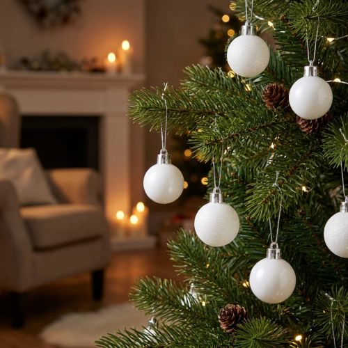 Julgransdekorationer Julkula vita 3 cm 14 stycken | Floristik24.se