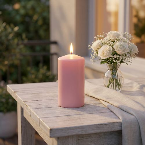 PURE pelarljus 130/70 rosa dekorativt ljus hållbart naturligt vax | Floristik24.se