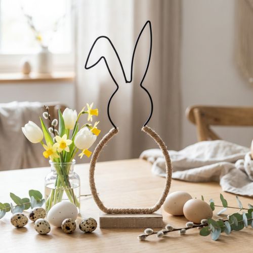 Påskhare bordsdekoration Påsktråd boho dekoration kanin 32cm | Floristik24.se