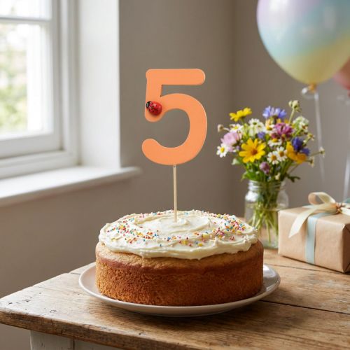 Nummerpluggar födelsedag 5 blompluggar trä 27,5cm 16 st | Floristik24.se