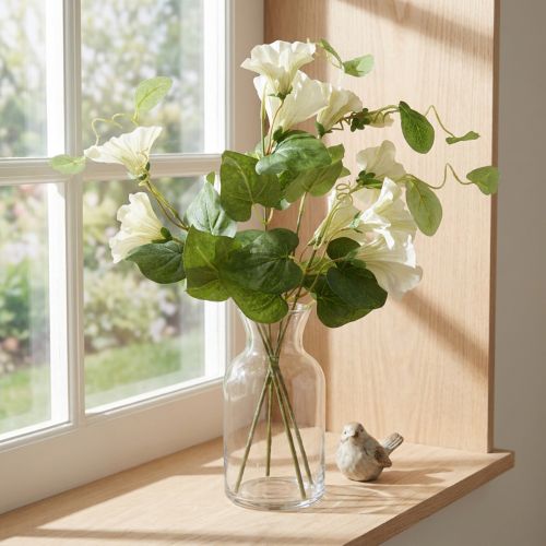 Konstgjorda sötärtor, trädgårdsblommor, vita, 85 cm | Floristik24.se
