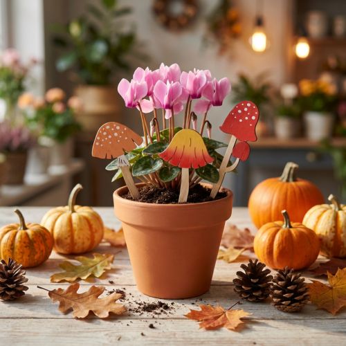 Flugsvamp dekorativa träpluggar blompluggar trä 18 cm 12 st | Floristik24.se