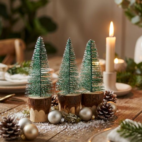Juldekoration Julgran snöad 10cm 8st | Floristik24.se