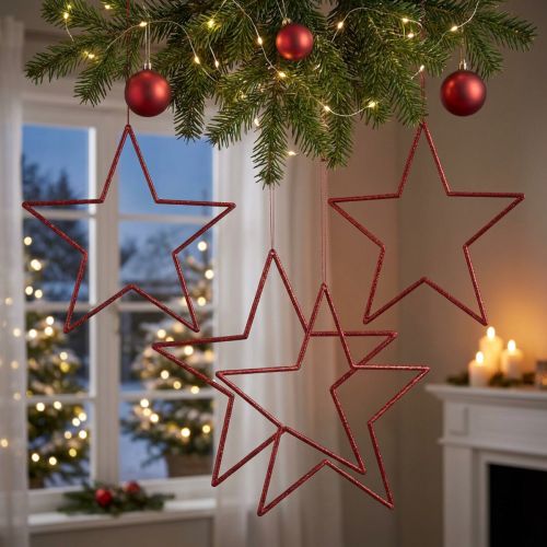 Stora röda julstjärnor med