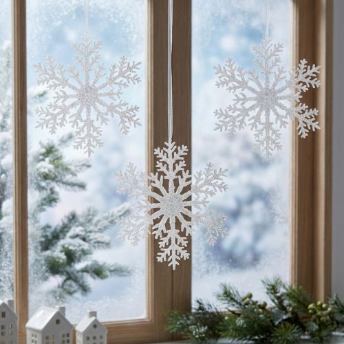 Snöflinga dekoration iskristall för upphängning 18×20cm 4st | Floristik24.se