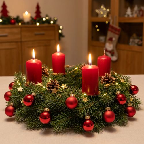 Artikel Mini julkulor röda matta och glänsande Ø2,5 cm 22 st