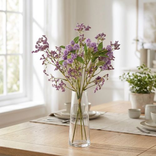 Konstgjord blombukett, sidenblommor, lila, dekorativ, 51 cm | Floristik24.se