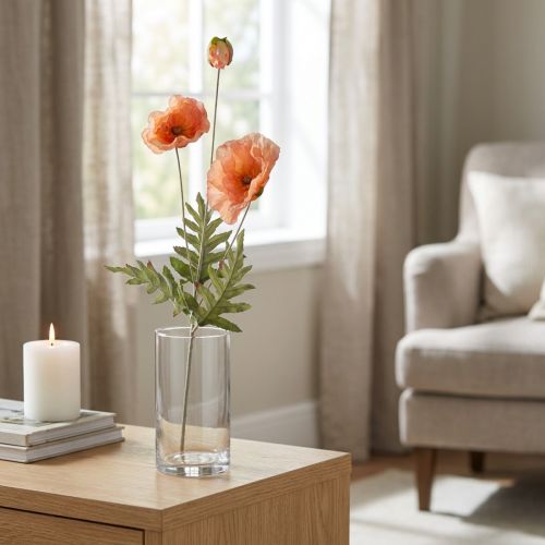 Konstgjorda blommor siden blommor vallmo dekoration 75cm | Floristik24.se