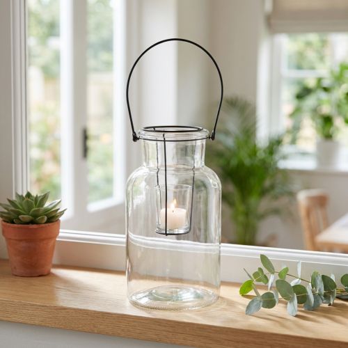 Flaskdekoration lykta glas