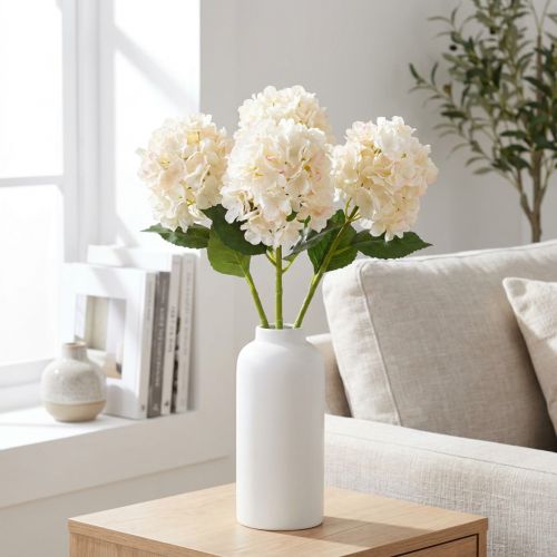 Artikel Konstgjord hortensia, hög kvalitet, för dekorativa vardagsrum, 62 cm